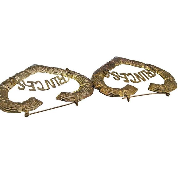 Chunky Princess Earrings Bamboo Thick Heart Shaped Hoop Dangle Fashion 2.5x3" - Picture 3 of 10